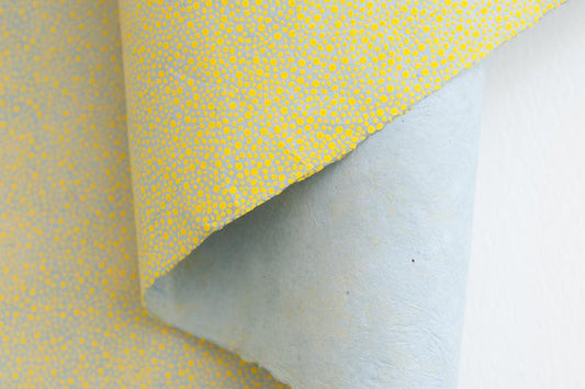 Lokta Gift Wrap - Specks Yellow/Grey | Flywheel | Stationery | Tasmania