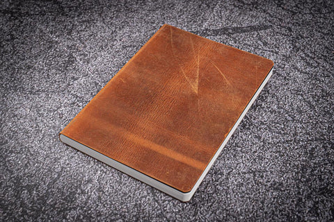 Galen Leather A5 Leather Notebook - Crazy Horse Brown