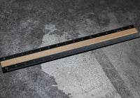 Midori Aluminium Ruler - Flat - Blonde Wood Black