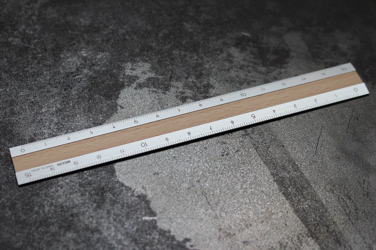 Midori Aluminium Ruler - Flat - Blonde Wood
