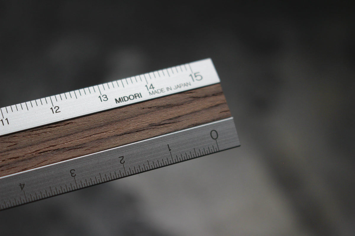 Midori Aluminium Ruler - Flat - Dark Wood | Flywheel | Stationery | Tasmania