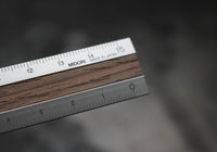 Midori Aluminium Ruler - Flat - Dark Wood