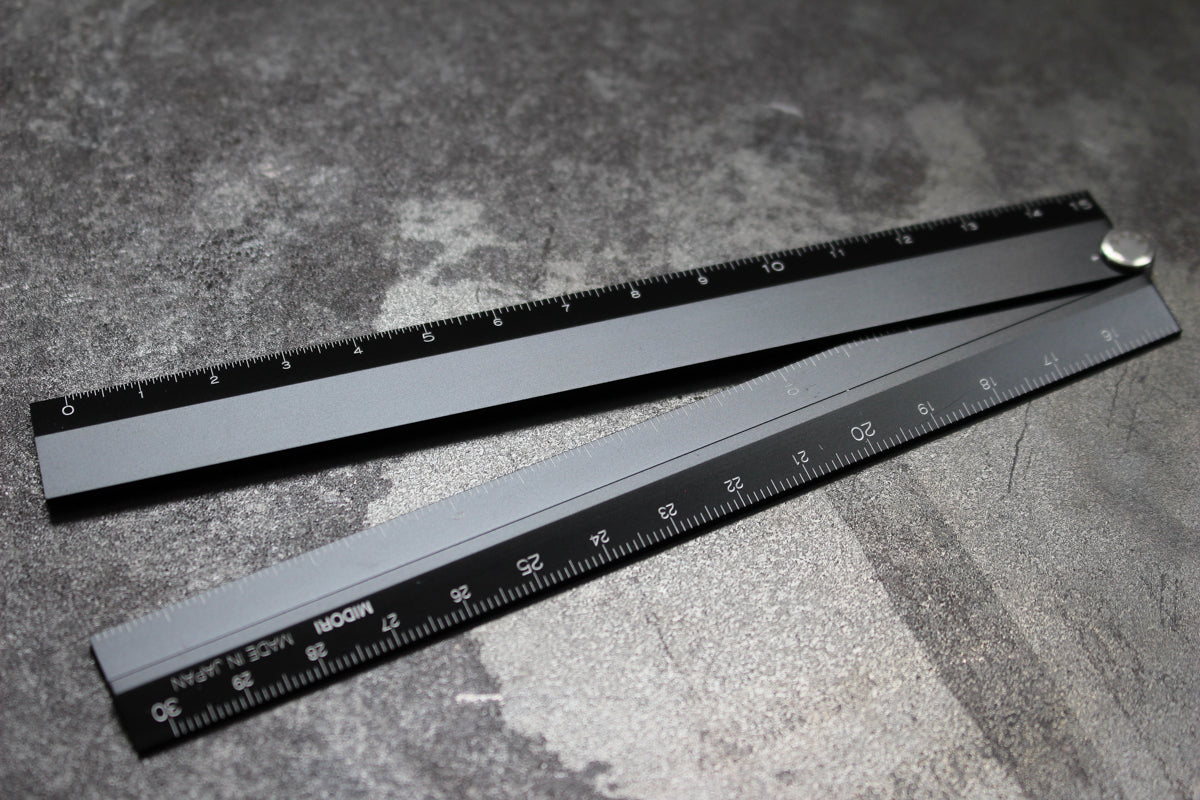Midori Aluminium Ruler - Extending - Black | Flywheel | Stationery | Tasmania