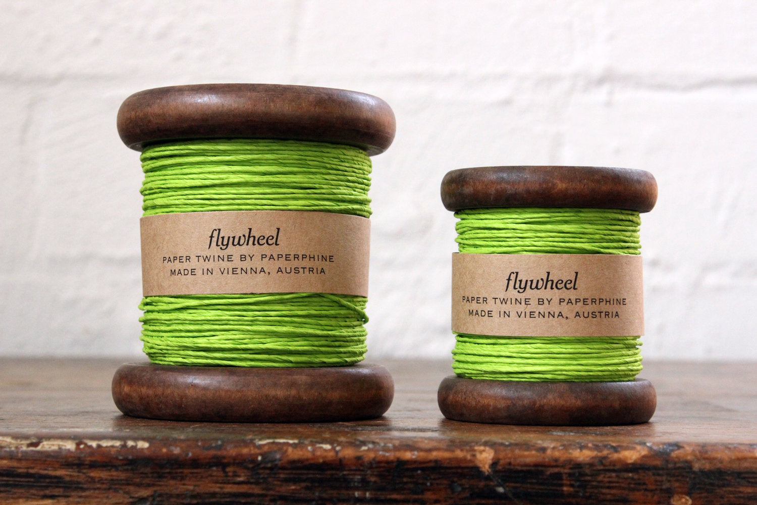 Paperphine Paper Twine on Wooden Spool - Fresh Green