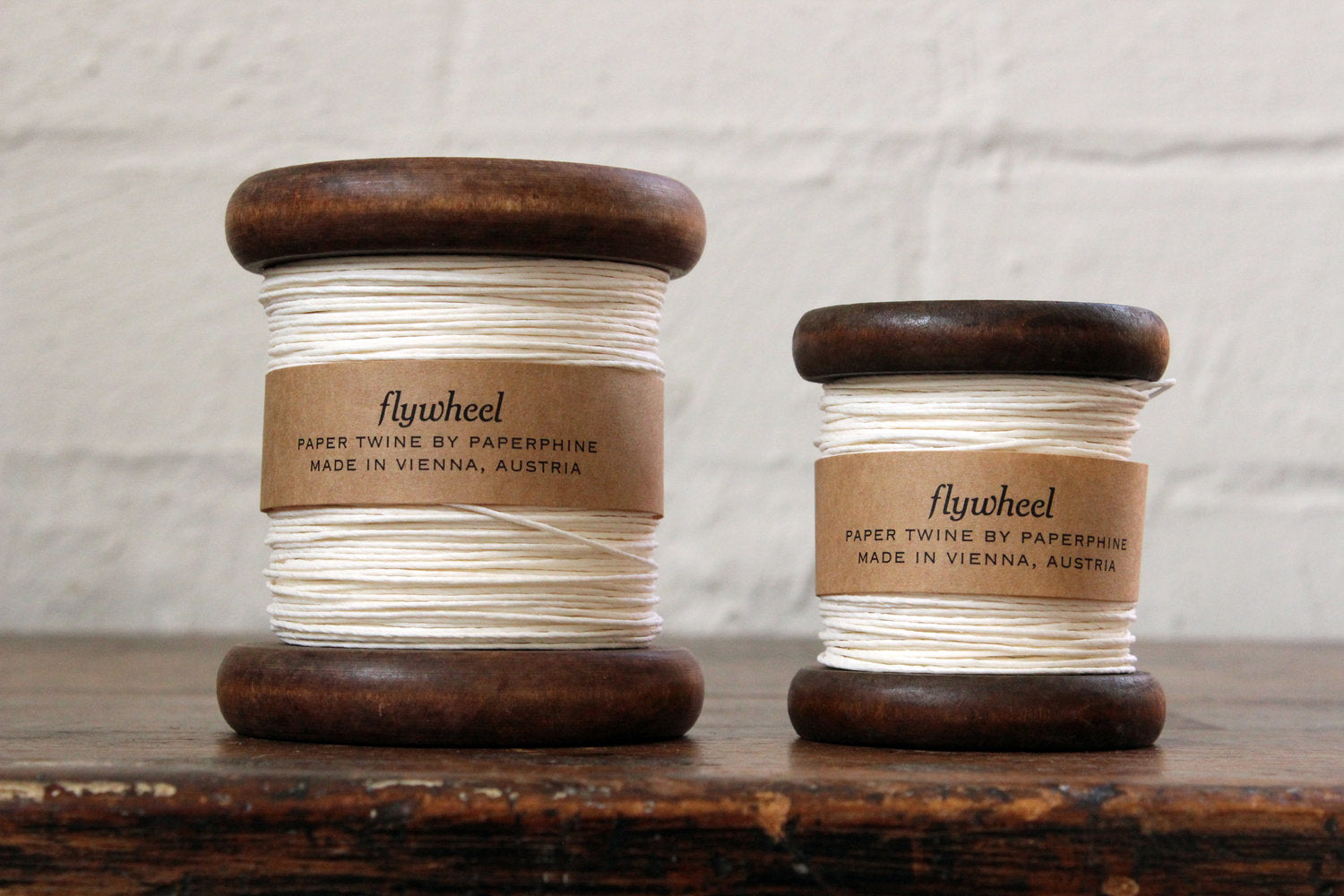Paperphine Paper Twine on Wooden Spool - White