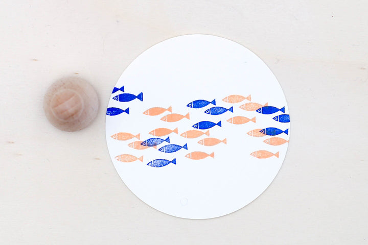 Perlenfischer Rubber Stamp - Fish Swarm | Flywheel | Stationery | Tasmania