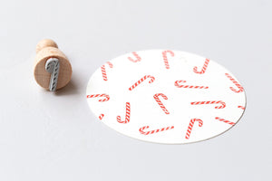 Perlenfischer Rubber Stamp - Small Candy Cane | Flywheel | Stationery | Tasmania