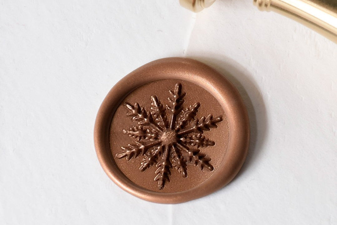 Raleigh Paper Brass Wax Stamp - Snow Crystal