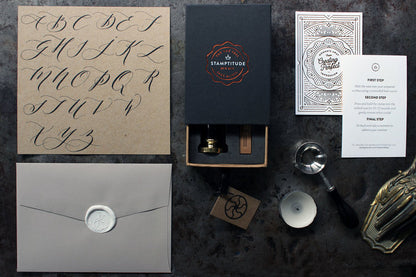 Stamptitude Initial Wax Seal Set - Calligraphy | Flywheel | Stationery | Tasmania