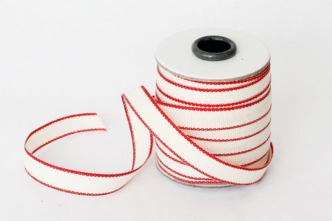 Studio Carta Drittofilo Cotton Ribbon - Natural/Red