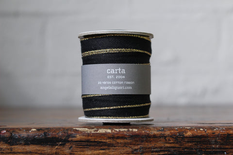Studio Carta Drittofilo Cotton Ribbon - Black/Gold