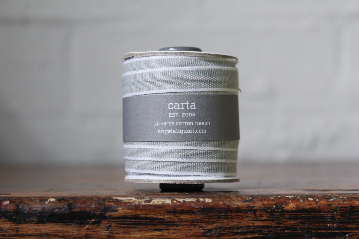 Studio Carta Drittofilo Cotton Ribbon - Ice/White | Flywheel | Stationery | Tasmania