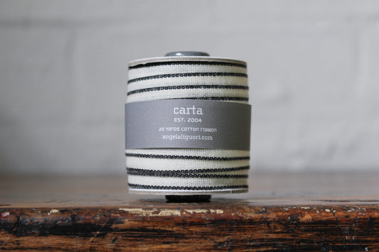 Studio Carta Drittofilo Cotton Ribbon - Natural/Black | Flywheel | Stationery | Tasmania