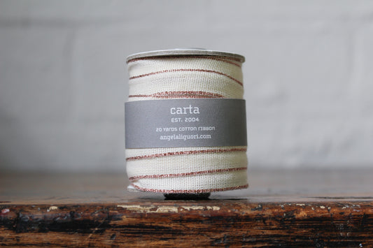 Studio Carta Drittofilo Cotton Ribbon - Natural/Rose Gold | Flywheel | Stationery | Tasmania