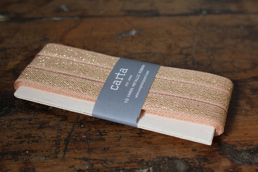 Studio Carta Metallic Loose Weave Ribbon Paddle - Peach/Gold | Flywheel | Stationery | Tasmania