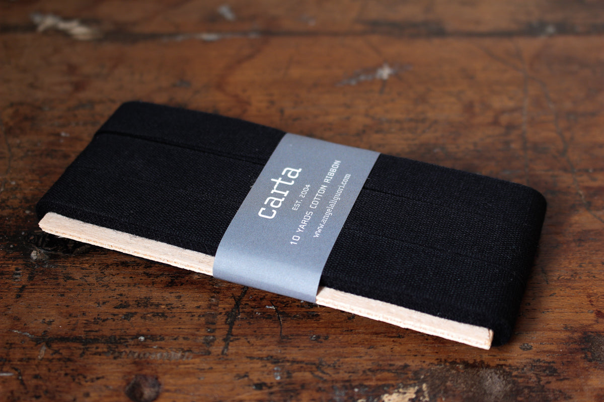 Studio Carta Tight Weave Cotton Ribbon Paddle - Black | Flywheel | Stationery | Tasmania