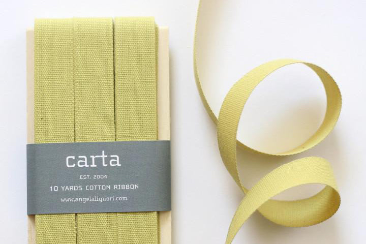 Studio Carta Tight Weave Cotton Ribbon Paddle - Chartreuse | Flywheel | Stationery | Tasmania
