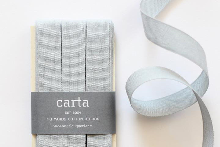 Studio Carta Tight Weave Cotton Ribbon Paddle - Ice | Flywheel | Stationery | Tasmania
