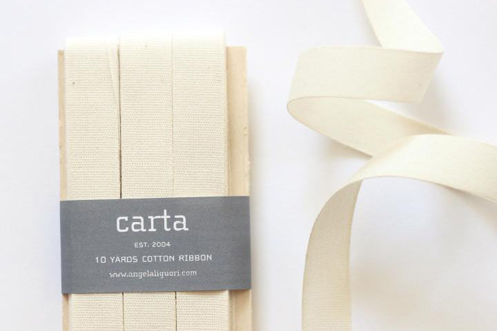Studio Carta Tight Weave Cotton Ribbon Paddle - Natural | Flywheel | Stationery | Tasmania