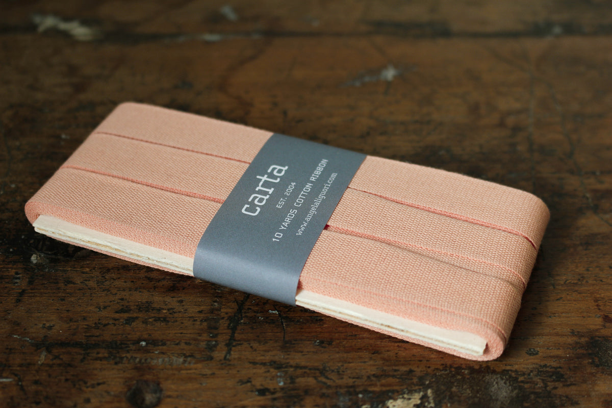 Studio Carta Tight Weave Cotton Ribbon Paddle - Peach | Flywheel | Stationery | Tasmania