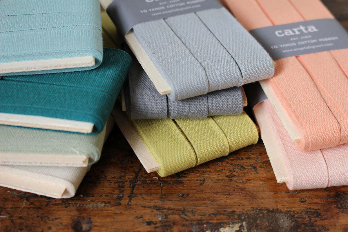 Studio Carta Tight Weave Cotton Ribbon Paddle - Peach | Flywheel | Stationery | Tasmania