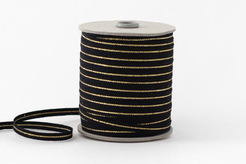 Studio Carta Metallic Line Ribbon Large Spool - Black/Gold