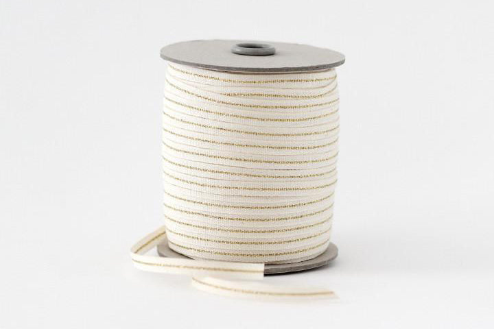 Studio Carta Metallic Line Ribbon Large Spool - Natural/Gold