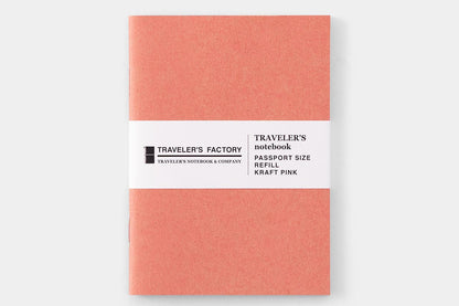 Traveler's Factory Passport Notebook Refill - Kraft Pink | Flywheel | Stationery | Tasmania