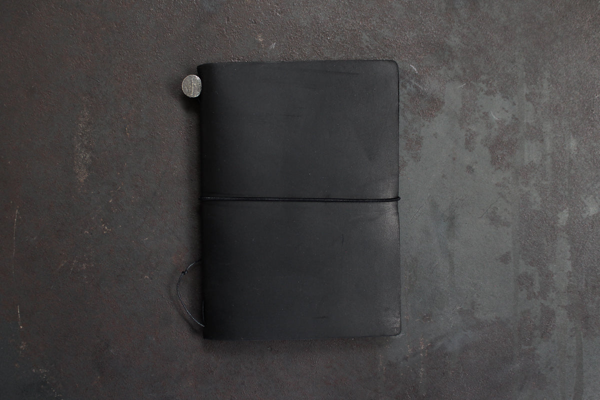 Traveler's Company Leather Notebook - Passport - Black | Flywheel | Stationery | Tasmania