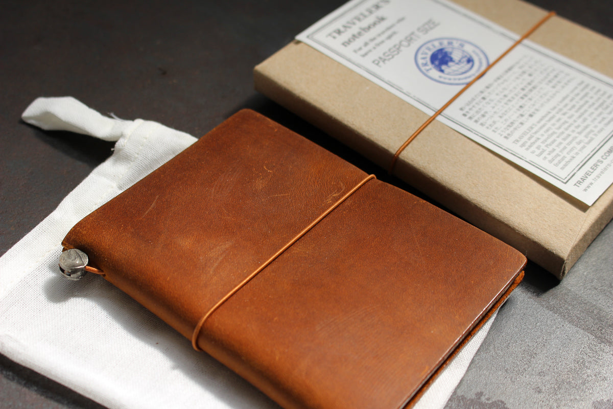 Traveler's Company Leather Notebook - Passport - Camel | Flywheel | Stationery | Tasmania