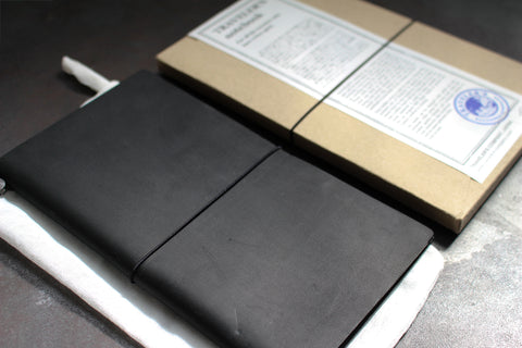 Traveler's Company Leather Notebook - Regular - Black | Flywheel | Stationery | Tasmania