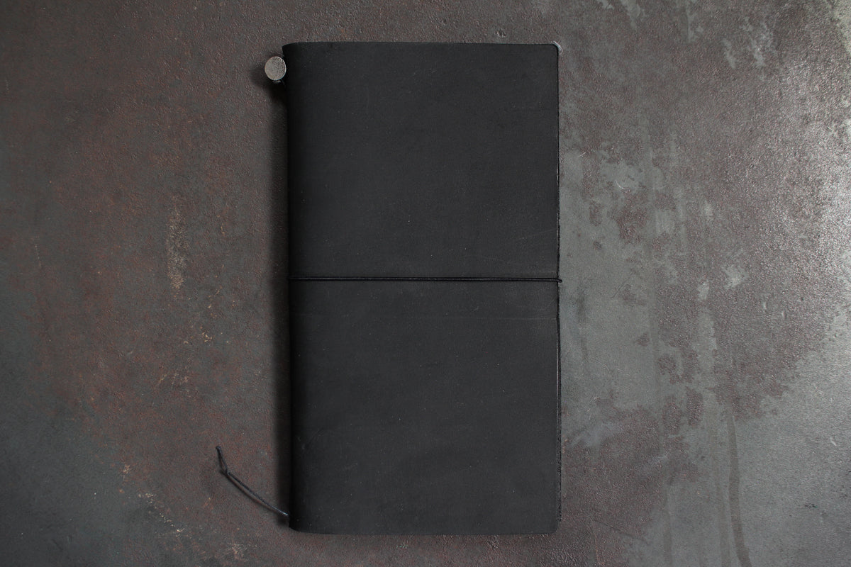Traveler's Company Leather Notebook - Regular - Black | Flywheel | Stationery | Tasmania