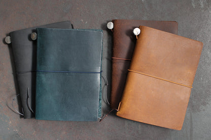 Traveler's Company Leather Notebook - Passport - Blue | Flywheel | Stationery | Tasmania