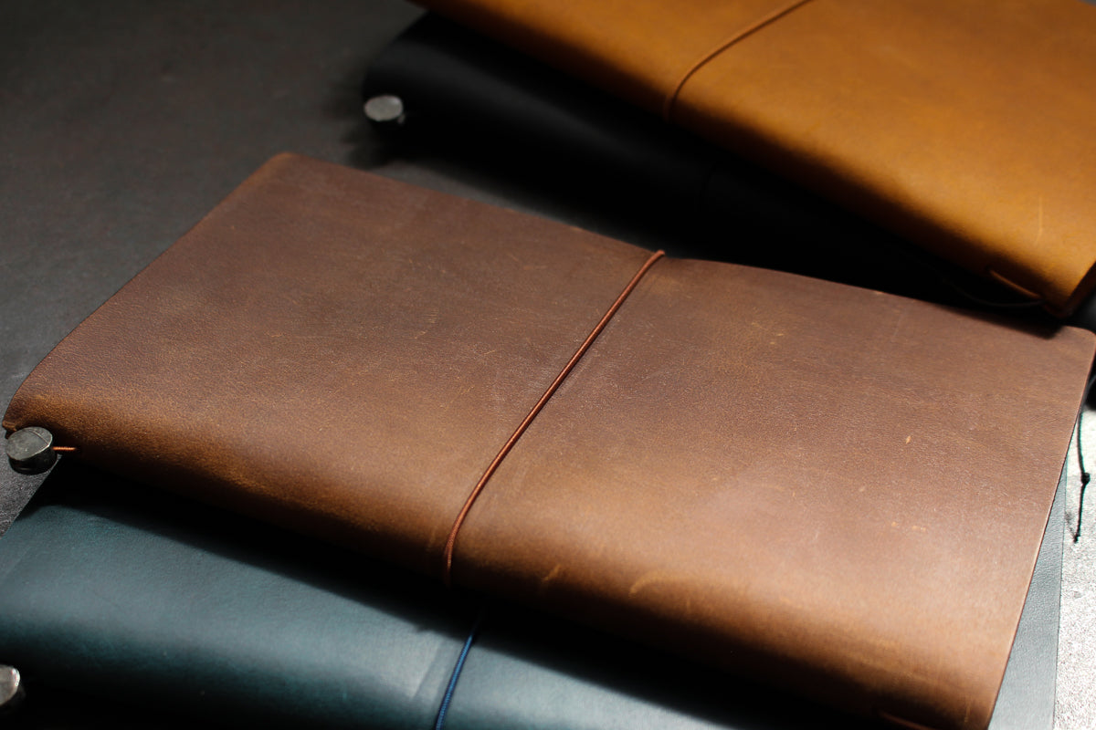 Traveler's Company Leather Notebook - Regular - Brown | Flywheel | Stationery | Tasmania