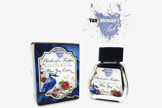 Van Dieman's Ink Fountain Pen Ink - Blue Jay Crown | Flywheel | Stationery | Tasmania