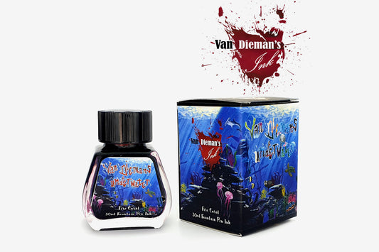 Van Dieman's Ink Fountain Pen Ink - Fire Coral | Flywheel | Stationery | Tasmania