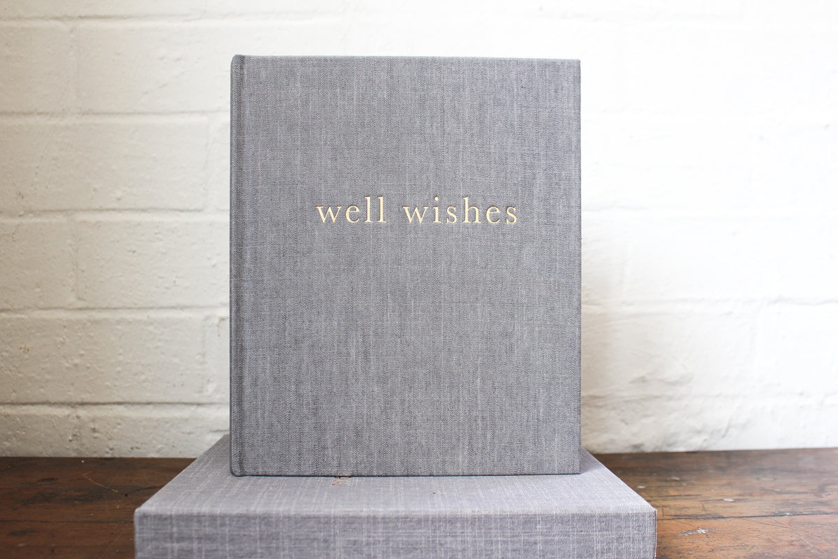 Write To Me Well Wishes Guest Book - Grey Boxed | Flywheel | Stationery | Tasmania